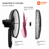 orient stand 37 neo high speed pedestal fan (400 mm) – crimson black