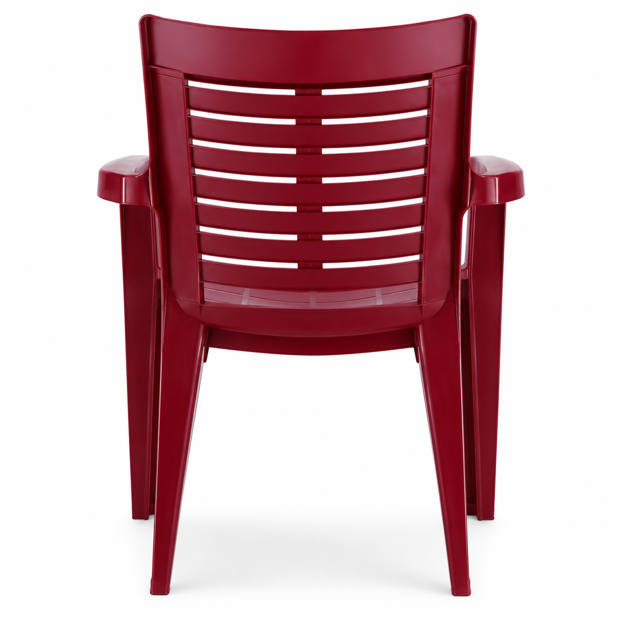 irest royal slat back plastic arm chair – maroon
