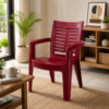 irest royal slat back plastic arm chair – maroon