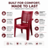 irest royal slat back plastic arm chair – maroon