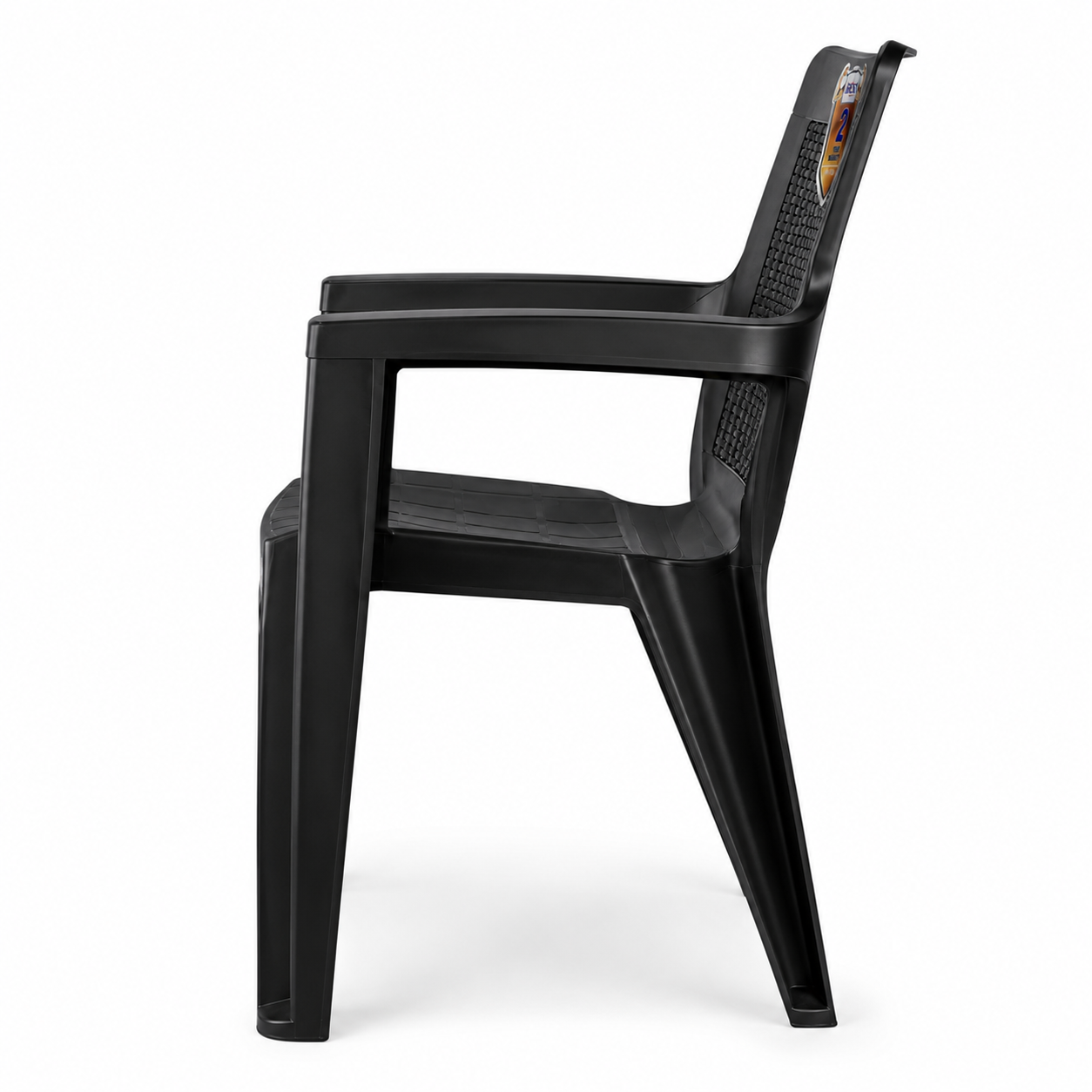 irest premium woven back plastic arm chair – black irest premium woven back plastic arm chair – black