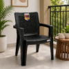 irest premium woven back plastic arm chair – black irest premium woven back plastic arm chair – black