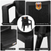 irest premium woven back plastic arm chair – black irest premium woven back plastic arm chair – black