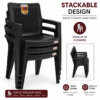 irest premium woven back plastic arm chair – black irest premium woven back plastic arm chair – black