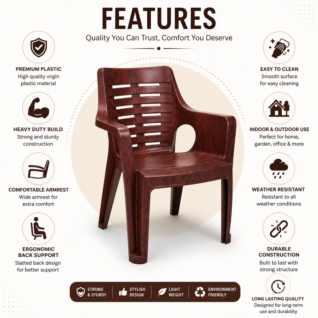 irest sumo plastic arm chair – brown irest sumo plastic arm chair – brown