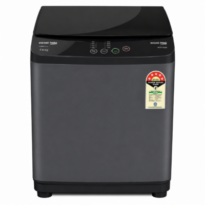 Home voltas beko 7 kg fully automatic top load washing machine – dark grey