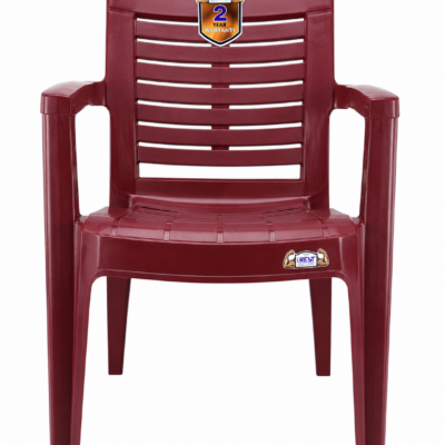 irest royal slat back plastic arm chair – maroon
