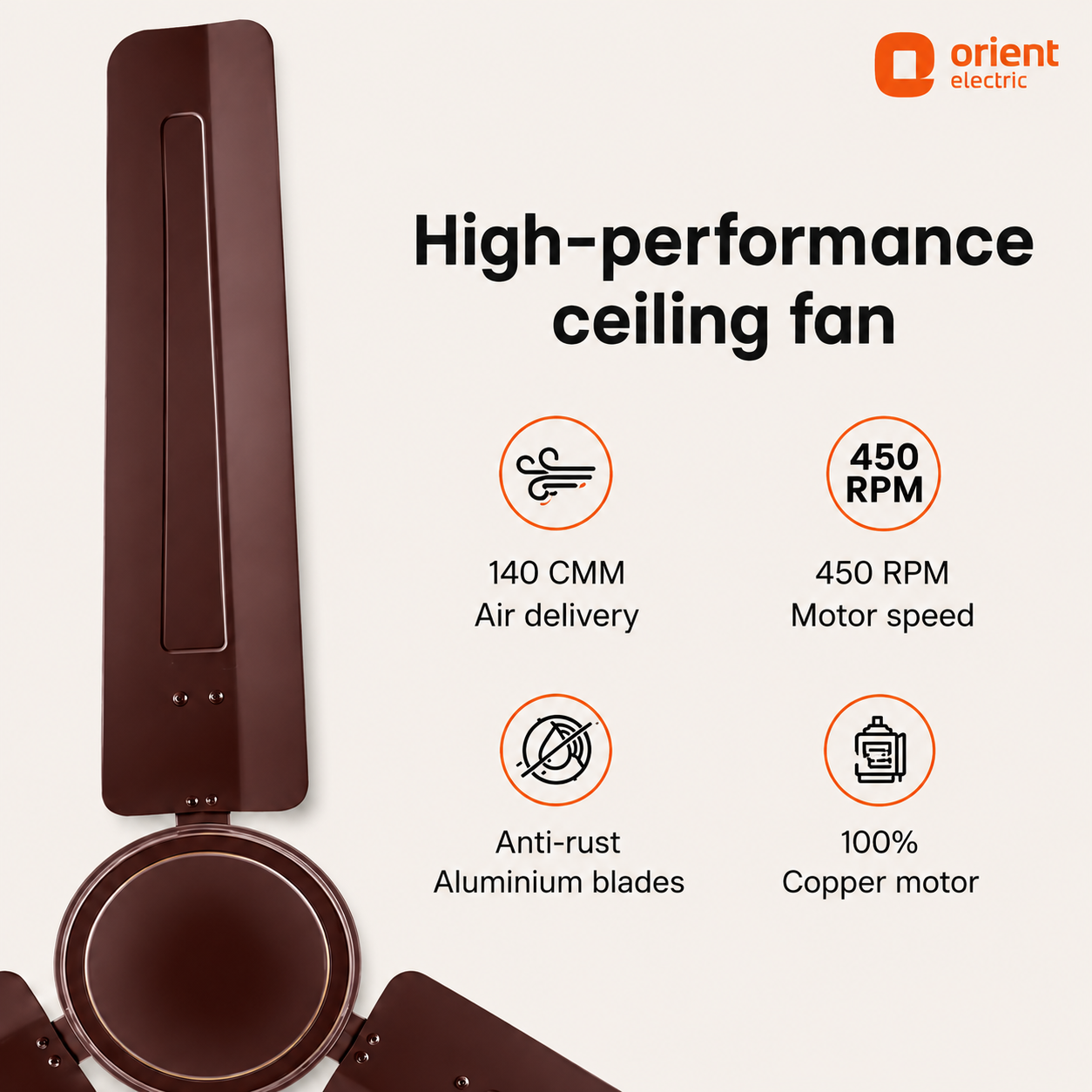 orient electric falcon 400 ceiling fan | 900mm | white | 5 year warranty orient electric falcon 400 ceiling fan | 900mm | white | 5 year warranty