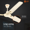 rapid air deco high speed ceiling fan 1200mm | 46w | 380 rpm | soft pearl / white / brown rapid air deco high speed ceiling fan 1200mm | 46w | 380 rpm | soft pearl / white / brown